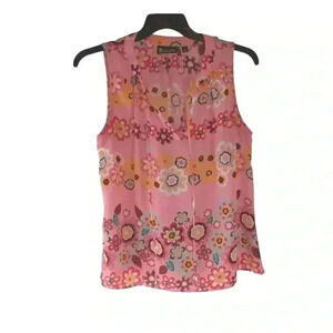 7th Avenue Design Studio New York & Co V-Neck Top Women's Size Large Front Tie